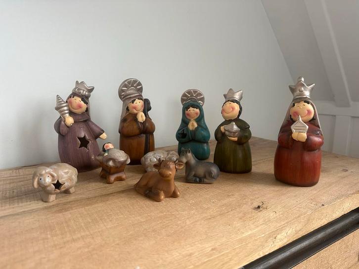 Kerststal Poppetjes Set, Huis en Inrichting, Woonaccessoires | Kandelaars en Kaarsen, Zo goed als nieuw, Minder dan 25 cm, Overige materialen