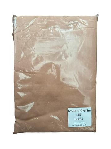 100% linnen kussenhoezen / slopen 65x65 Pastel Oranje/Beige beschikbaar voor biedingen