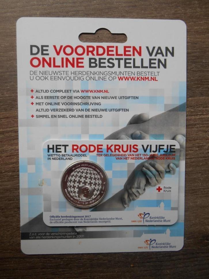 Rode Kruis Vijfje 2017 Coincard XL UNC LEZEN, Postzegels en Munten, Munten | Nederland, Euro's, Vóór koninkrijk, Ophalen of Verzenden