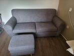 Te koop, grijze 2,5 zits bank met poef, Ophalen, Gebruikt, 75 tot 100 cm, 200 tot 250 cm