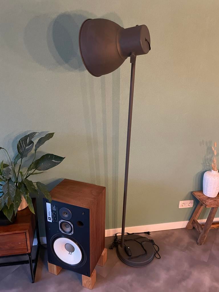 IKEA HEKTAR Staande Lamp - Donkergrijs met Dimmer, Ophalen, Zo goed als nieuw, Metaal, 150 tot 200 cm