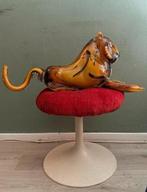 Murano glas tijger 66 cm breed glazen dier goudkleurig, Verzamelen, Beelden en Beeldjes, Ophalen of Verzenden, Gebruikt, Dier