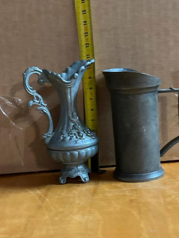 Vintage Tinnen Vaasjes, Antiek en Kunst, Antiek | Tin, Ophalen of Verzenden