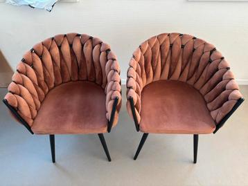 2 eetkamerstoelen velvet terra