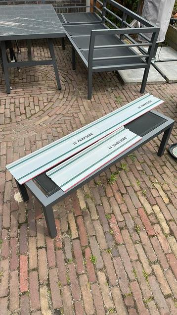 Drie geleiderails van Parkside met verbinding staafjes beschikbaar voor biedingen