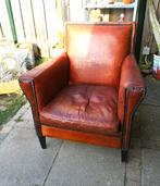 Schapenleer lounge atelier, art deco, mancave gebruikte staa, Huis en Inrichting, Fauteuils, Ophalen, Gebruikt, Leer, Industrieel, mancave, vintage