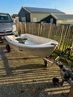 Mooie set: boot+motor+handtrailer, Watersport en Boten, Vis- en Consoleboten, Ophalen, Tot 10 pk, Minder dan 3 meter, Elektrisch