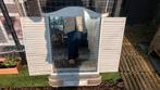 Spiegel met louvredeuren - tuin decoratie, Ophalen, Gebruikt, 100 tot 150 cm, Rechthoekig