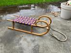 Houten slee met afneembare rugleuning 100 cm, Kinderen en Baby's, Speelgoed | Buiten | Sleeën, Ophalen, Rugleuning, Gebruikt, Hout