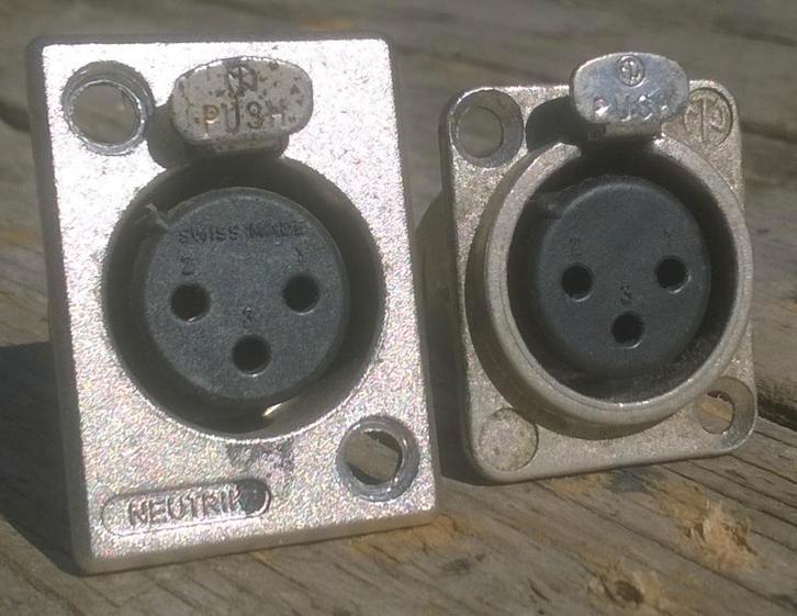 Stekker XLR chassisdeel div soorten, male of female, Muziek en Instrumenten, Kabels en Stekkers, Gebruikt, Apparatuur, Ophalen of Verzenden