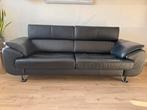 Zwart leren bank Henders & Hazel, Ophalen, Driepersoons, Zo goed als nieuw, Leer