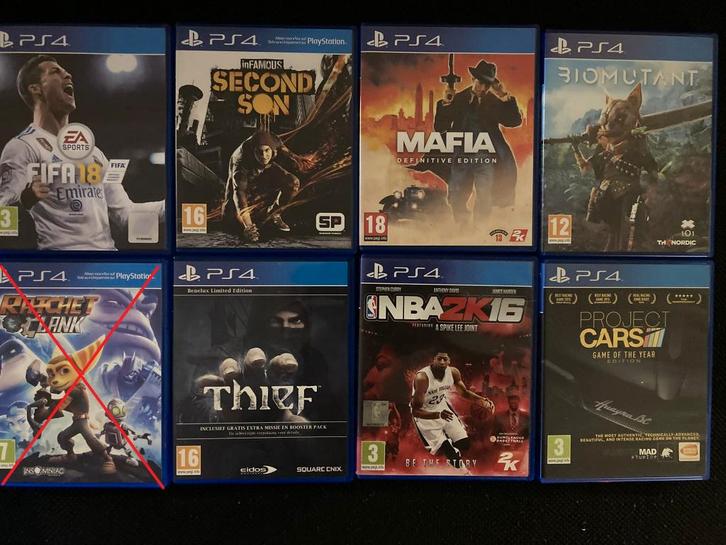 7 ps4 spellen ps 4 games mafia thief cars biomutant fifa son, Spelcomputers en Games, Games | Sony PlayStation 4, Gebruikt, Overige genres