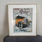 ingelijste art deco reclameposter Philips Spyker auto retro, Verzamelen, Merken en Reclamevoorwerpen, Overige typen, Ophalen of Verzenden