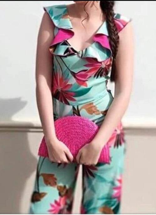 Cayma frisse kleurrijke bloemenprint jumpsuit maat L(40), Kleding | Dames, Jumpsuits, Nieuw, Maat 38/40 (M), Overige kleuren, Verzenden
