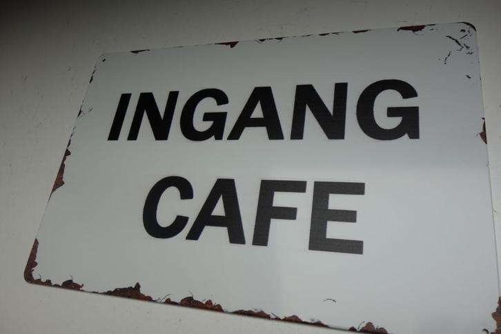 INGANG CAFE  BORD VOOR MANCAVE, THUISTAP of HORECA, Huis en Inrichting, Woonaccessoires | Wanddecoraties, Nieuw, Ophalen of Verzenden