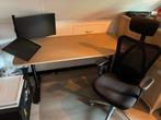 Bureau met bureaustoel, Huis en Inrichting, Bureaus, Ophalen of Verzenden, Elektrisch, Zo goed als nieuw