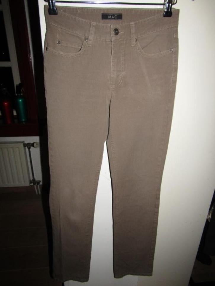 F1509 MAC mt 34 L32 jeans donkerbeige lichtbruin, Kleding | Dames, Broeken en Pantalons, Zo goed als nieuw, Maat 34 (XS) of kleiner