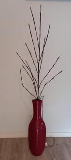 Mooie aardewerk rode vaas, Ophalen, Minder dan 50 cm, Rood, Glas