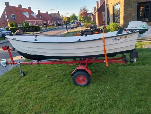 Overnaadse sloep Verano 385 met 4pk yamaha 4 takt en trailer, Watersport en Boten, Sloepen, Gebruikt, Tot 10 pk, 3 tot 6 meter