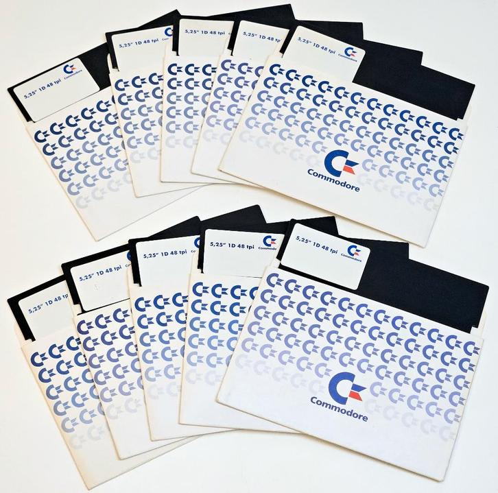 10x ZGAN 5.25" Floppy Disks Diskettes Commodore Brandend 64, Computers en Software, Vintage Computers, Verzenden