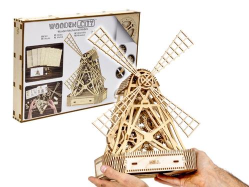 3D Houten Puzzel Dutch Mill - DIY Wood Builds, Hobby en Vrije tijd, Denksport en Puzzels, Nieuw, Rubik's of 3D-puzzel, Minder dan 500 stukjes
