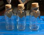 3 Glazen Flessen met Kurk, Huis en Inrichting, Woonaccessoires | Vazen, Overige kleuren, Ophalen of Verzenden, Minder dan 50 cm