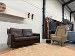 Als nieuw Leolux Paian Bank 2 zits Bruin leer Design 154