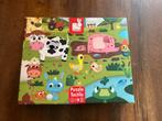 Janod tactile puzzel. Op de boerderij. 20 stuks vloerpuzzel, Ophalen of Verzenden, 10 tot 50 stukjes, Zo goed als nieuw, 2 tot 4 jaar