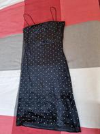 Zwart feestelijk jurkje met glittersteentjes  xs, Zwart, Ophalen of Verzenden, Zo goed als nieuw, Maat 34 (XS) of kleiner