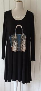 Superleuke zwarte jurk met handtas afdruk,  YOEK  mt. L, Kleding | Dames, Yoek, Verzenden, Zwart, Maat 46/48 (XL) of groter