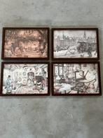 Set van 4 Anton Pieck prenten in lijst (47,5 x 33 cm), Ophalen of Verzenden