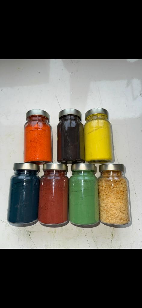 Verf pigmenten voor de kunstenaars 6x100 gram +100 gram lijm, Hobby en Vrije tijd, Verzenden, Nieuw, Materiaal