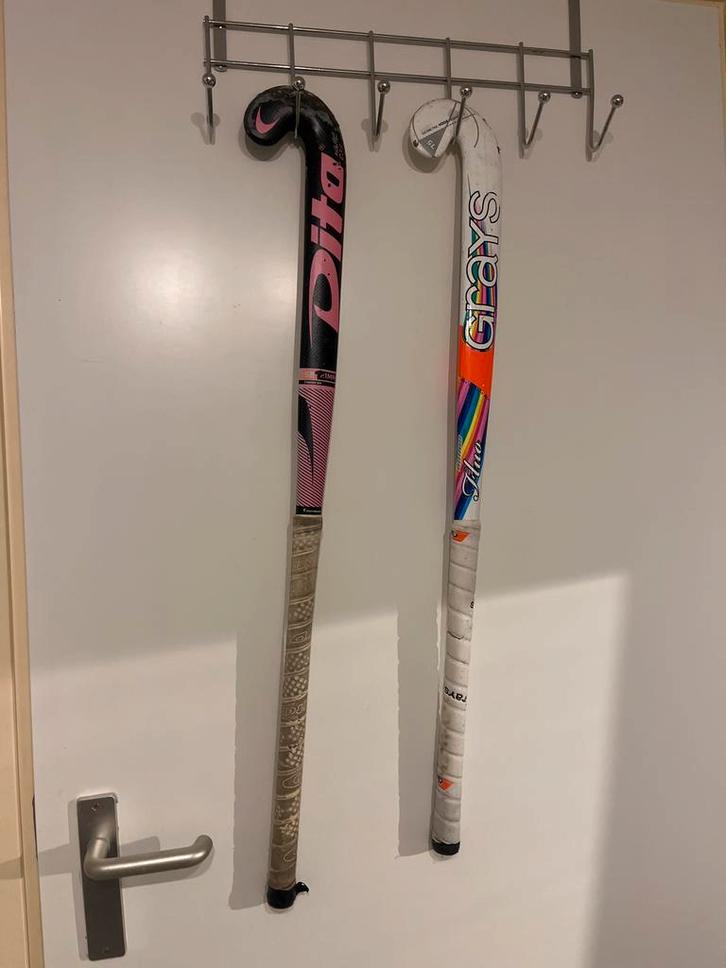 Twee hockeysticks voor veld en zaal, Sport en Fitness, Hockey, Gebruikt, Stick, Ophalen of Verzenden