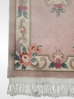 Handmade Aubusson pink roses tapijt Renaissance wol 60x130cm, ., Aubusson, ., Rechthoekig