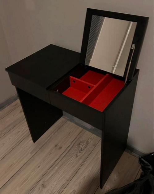 Brimnes Toilettafel zwart - 70x42 cm, Huis en Inrichting, Tafels | Kaptafels, Gebruikt, Ophalen