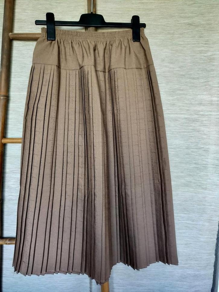Vintage plisse rok, Kleding | Dames, Rokken, Zo goed als nieuw, Bruin, Onder de knie, Ophalen of Verzenden