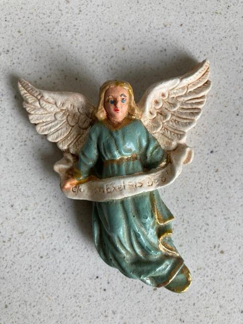 Antiek beeldje engel “Gloria in excelsis Deo” kerststal, Antiek en Kunst, Antiek | Religie, Ophalen of Verzenden