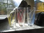 3 drink glazen 14 cm jaren 60 design gekleurd retro vintage, Huis en Inrichting, Keuken | Servies, Glas of Glazen, Gebruikt, ?