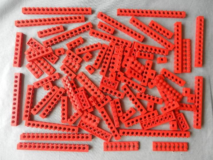 Lego Technic balken en plaatjes rood, Kinderen en Baby's, Speelgoed | Duplo en Lego, Gebruikt, Ophalen of Verzenden