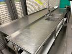 Rvs werkbanken keuken, Huis en Inrichting, Keuken | Keukenelementen, Ophalen, Gebruikt, 200 cm of meer, Minder dan 100 cm