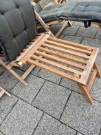 Deckchairs 2x en 2x tafel plus kussens, Ophalen, Gebruikt