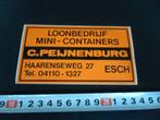 sticker esch loonbedrijf mini-containers c peijnenburg, Ophalen, Zo goed als nieuw