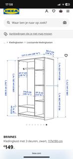Kledingkast Brimnes Ikea, Huis en Inrichting, Ophalen, Met hangruimte, 50 tot 100 cm, Zo goed als nieuw