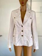 H396 MEXX maat 38=M linnen jasje blazer colbert wit