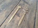 2x antieke messing briefopeners, Ophalen of Verzenden