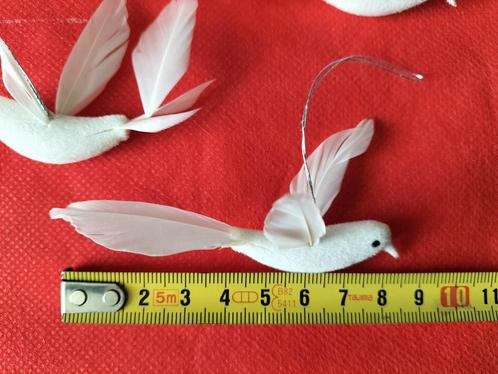 3 Stoffen Witte Duifjes met echte veren, Huis en Inrichting, Woonaccessoires | Overige, Zo goed als nieuw, Ophalen of Verzenden