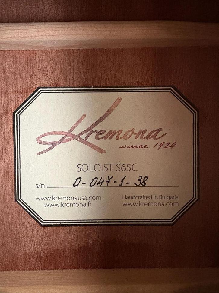 Kremona Soloist S65C SOFIA, Muziek en Instrumenten, Snaarinstrumenten | Gitaren | Akoestisch, Zo goed als nieuw, Klassieke of Spaanse gitaar