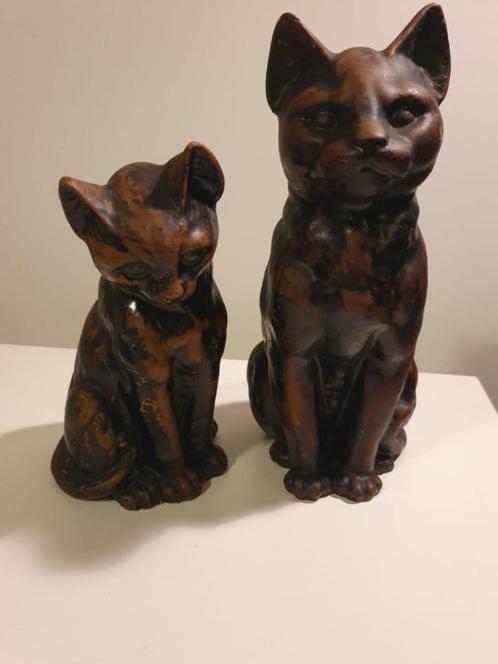 Het prachtige beelden van twee katten uit Frankrijk, Antiek en Kunst, Kunst | Beelden en Houtsnijwerken, Verzenden