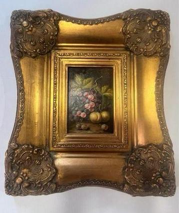 Klassiek Stilleven Schilderij met Gouden Lijst Biggs & Sons  beschikbaar voor biedingen