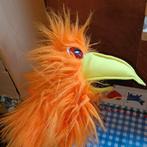 Oranje kraai handpop raaf vogel 35 cm met piepje, Ophalen of Verzenden
